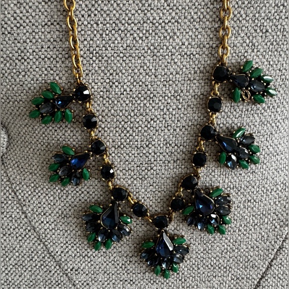 J. Crew Jewelry - J. Crew Navy and Green statement necklace